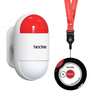 taoctee Panic Button Alarm for Security Emergency Remote Panic Alarm Siren for Home Strobe Siren Lightweight and Compact Button with Lanyard Emergency Alert System for House Business Shop One Siren with One Button
