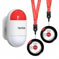 Taoctee Panic Button Alarm for Security Emergency Remote Panic Alarm Siren for Home Strobe Siren and Compact Button with Lanyard Emergency Alert System for House Shop One Siren with Two Buttons