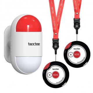 Taoctee Panic Button Alarm for Security Emergency Remote Panic Alarm Siren for Home Strobe Siren and Compact Button with Lanyard Emergency Alert System for House Shop One Siren with Two Buttons