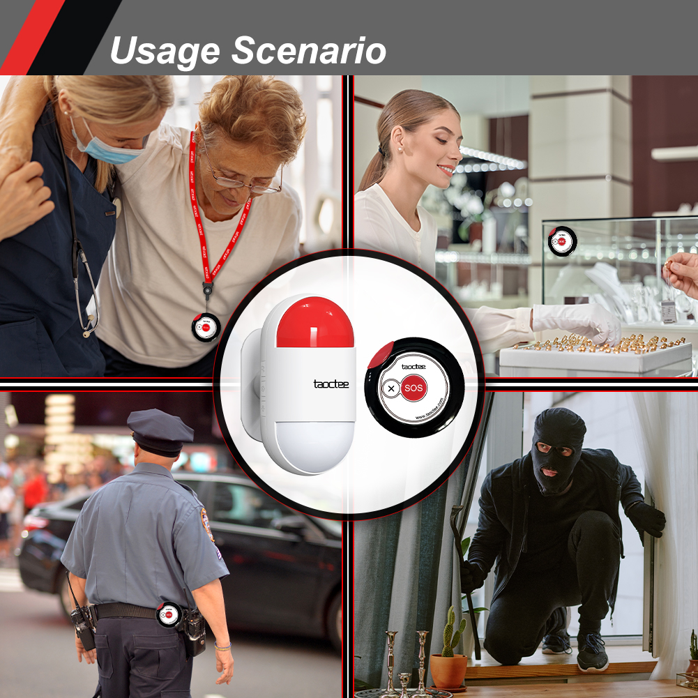 Taoctee Panic Button Alarm for Security Emergency Remote Panic Alarm ...