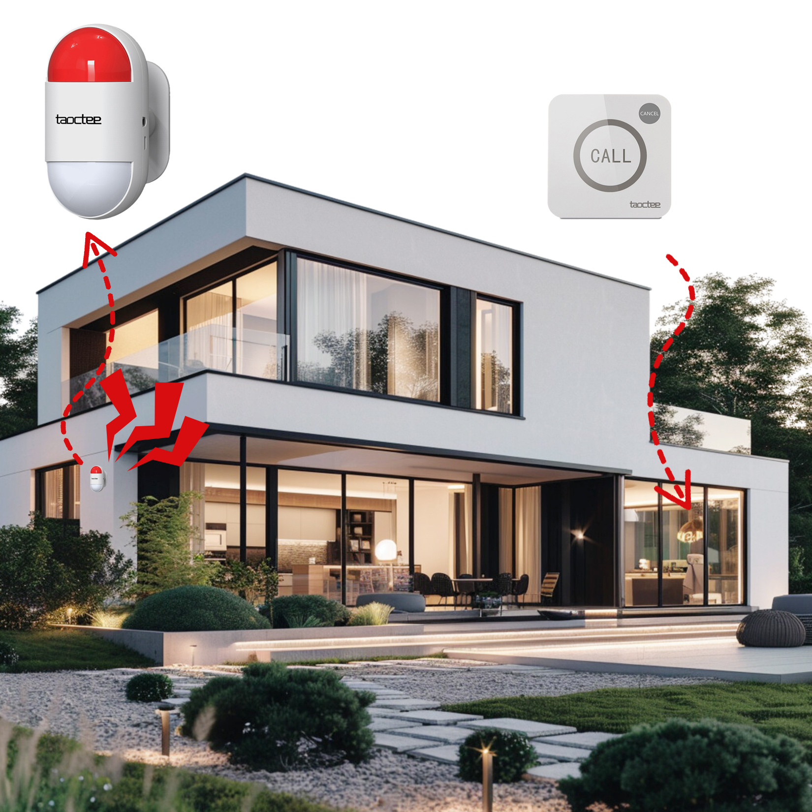 Strobe Security System taoctee Strobe Siren Remote Alarm Panic System with Sound and Light ...